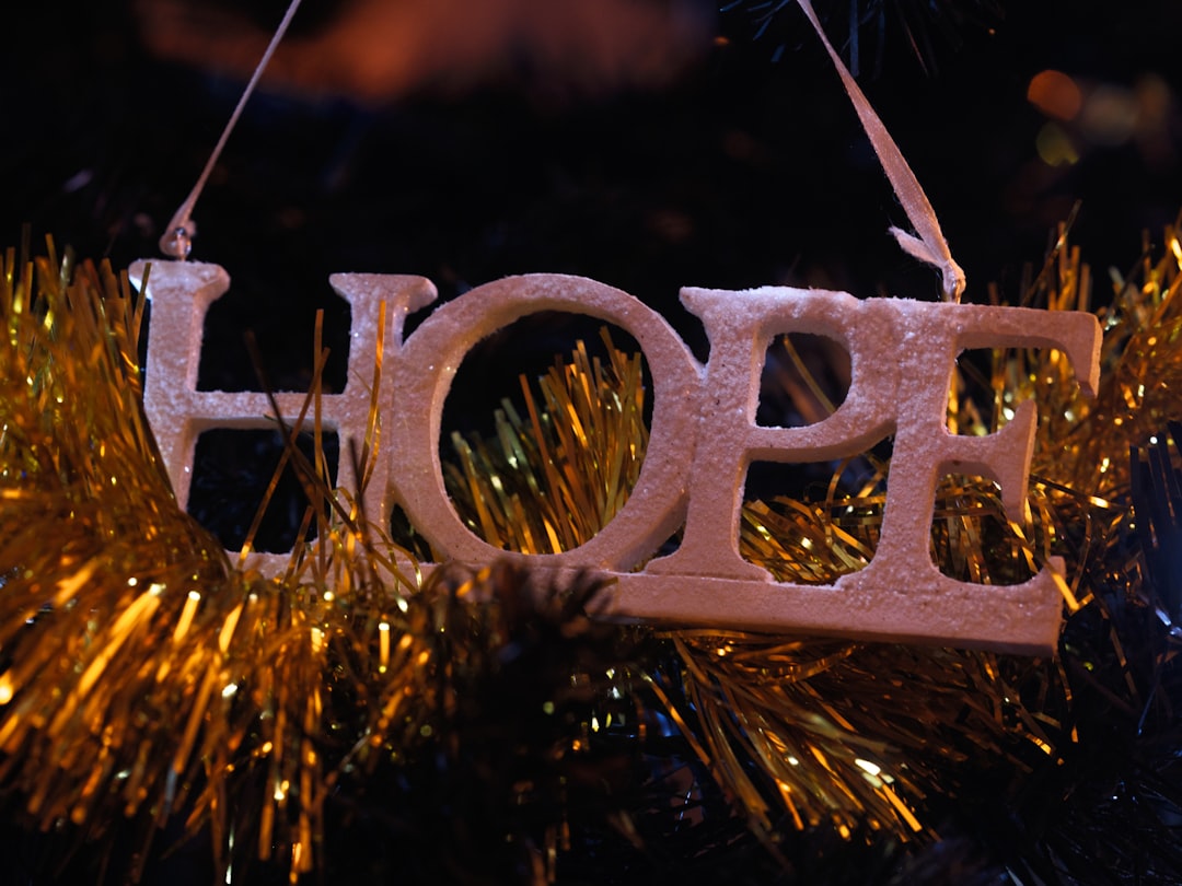 A christmas ornament hanging from a christmas tree